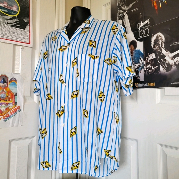 Vintage 80s Trader Bay Geometric ButtonDown Shirt - Picture 6 of 6